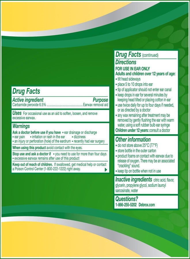 Debrox Ear Wax Removal Drops, Gentle Microfoam Ear Wax Remover, 0.5 Fl Oz, 2 Pack - Image 5